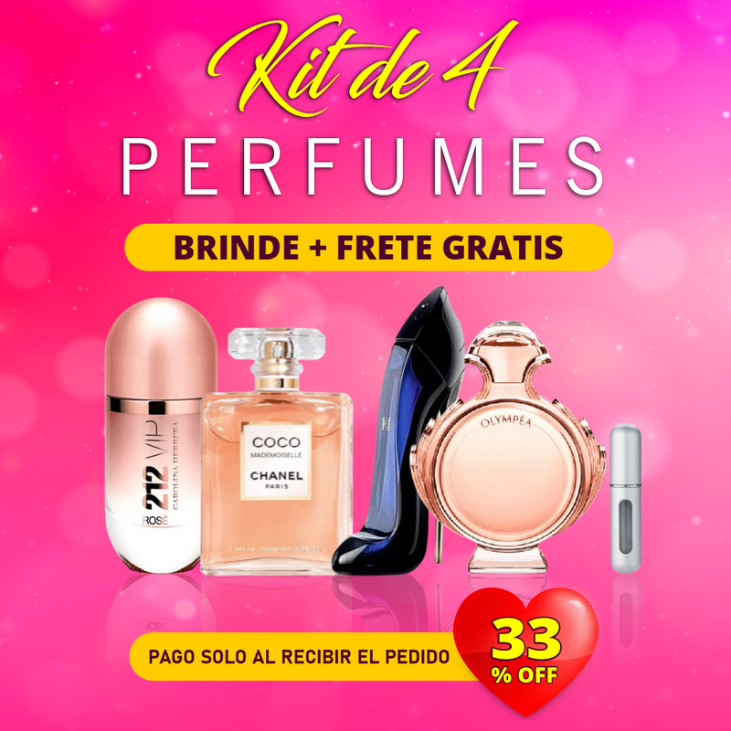 PROMOCION 4 PERFUMES CON 33% DE DESCUENTO + BRINDE PERFUMERO