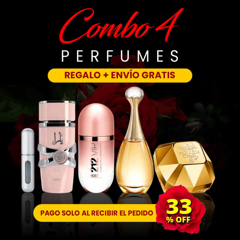 PROMOCIÓN 4 perfumes (100ml) - 33% OFF + REGALO PORTA PERFUMES + ENVÍO GRATIS