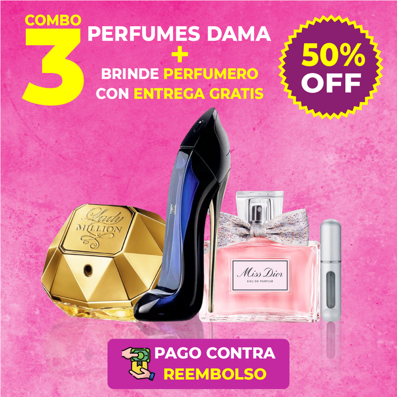 Combo 3 perfumes con 50% de OFF + Brinde Perfumero + Entrega Gratis