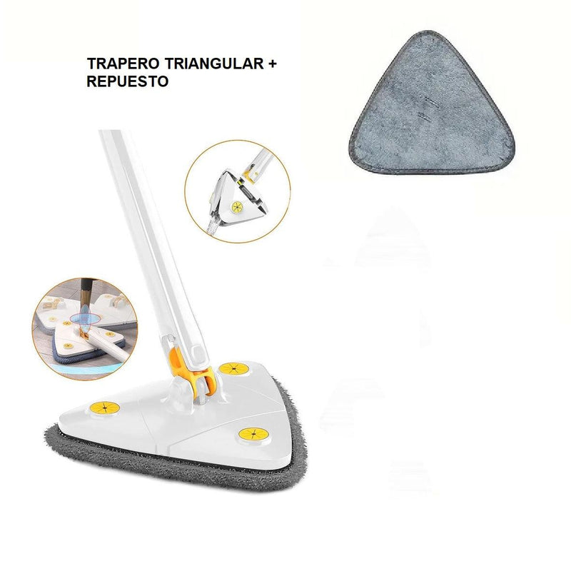 Trapero triangular + 2 repuestos de mopa - TiendaMegaBox